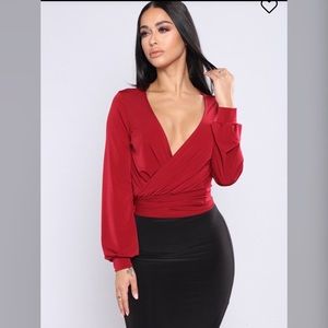 Fashion Nova Wrap top blouse